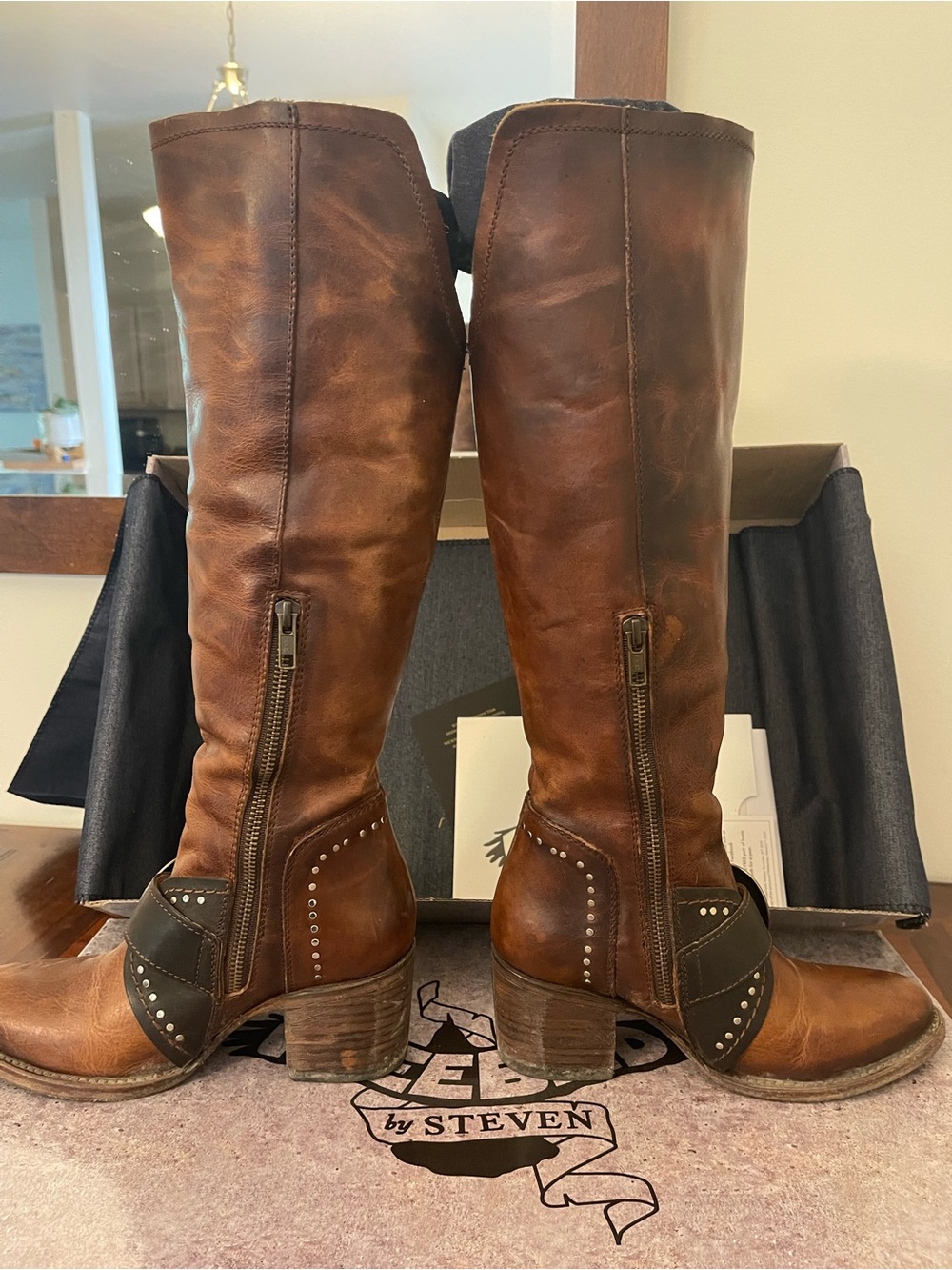 Freebird by Steven Sabina Cognac Tall Buckle Boots - Picture 4 of 8